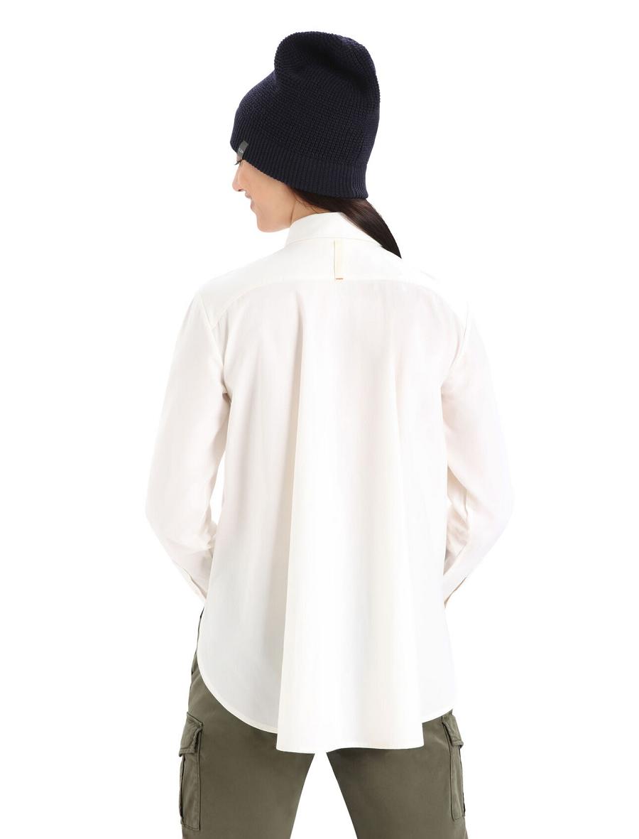 Women's Icebreaker Merino Berlin Shirt Long Sleeve Snow | CA 1307OKIR